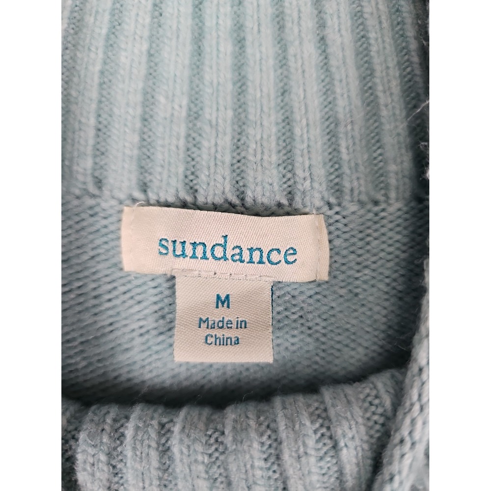 Sundance Light Blue Sweet Snowflake Turtleneck Sweater Women's Size Medium - Picture 5 of 11